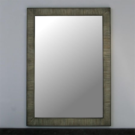 Fine-Line 26 in. Rustic Solid Fir Mirror In Grey FI3084659